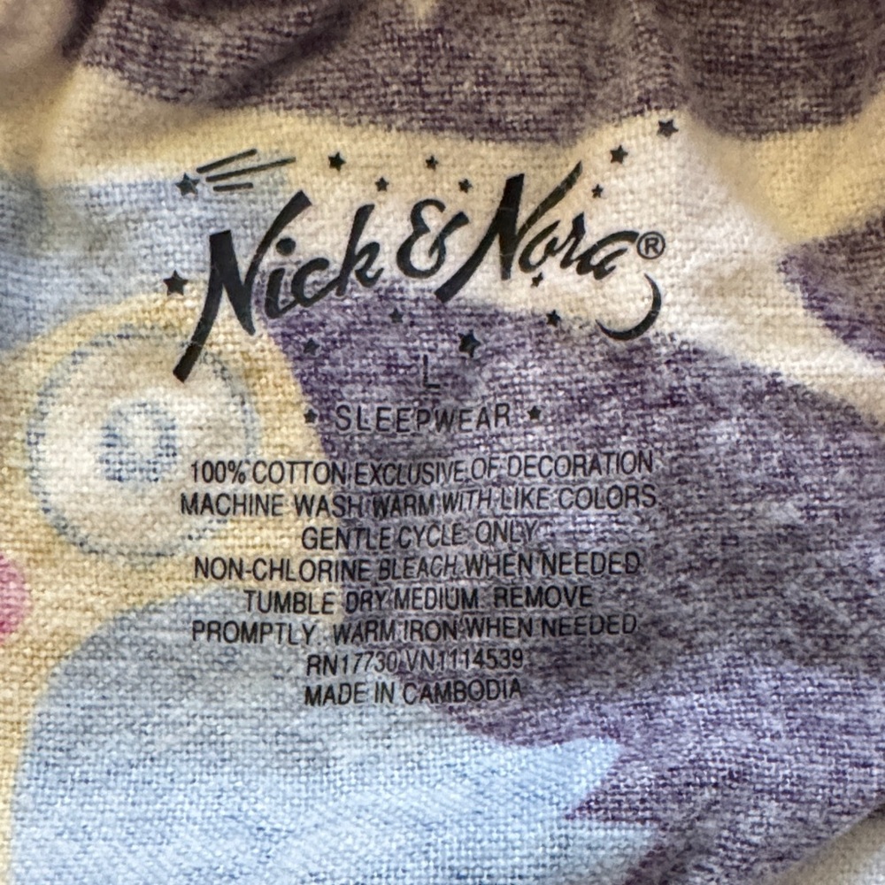 Like New! Nick & Nora Multicolor Owl Print Pajama Set - Picture 6 of 7